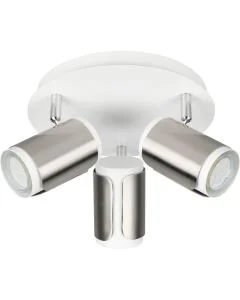 Trio Gillan 814530307 wit met staalkleurige spot