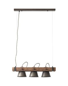 Brilliant Decca 85873/46 zwarte hanglamp van hout en staal