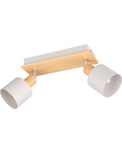 Trio Shanti 862700276 grijze spot met houtkleur