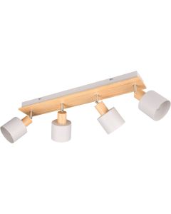 Trio Shanti 862700476 grijze spot met houtkleur