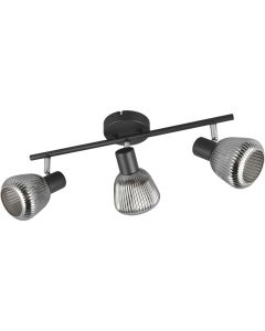 Trio Tarifa 862800332 zwarte spot met ribbelglas