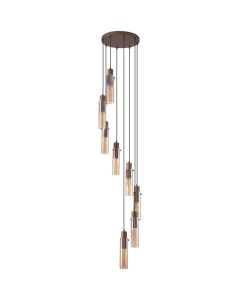 Searchlight Zweden 88920-8MO mokka hanglamp met amber glas