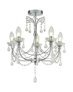 Searchlight Autumn 9037-5CC kristallen kroonluchter voor de badkamer