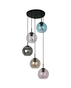 Searchlight Mardi Gras 94005-5BK kleurrijke hanglamp