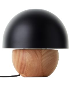 Brilliant Nalam 94701/76 zwart metalen tafellamp met houten voet