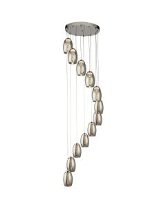 Searchlight Cyclone 97291-12SM rookglazen hanglamp