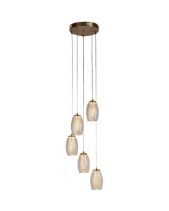 Searchlight Cyclone 97291-5CP champagne kleurige hanglamp