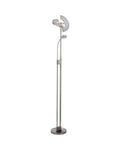 Searchlight Gio EU1024SNCC staal kleurige uplighter met leeslamp