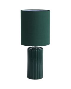 Searchlight Groove EU22353GR olijf groene tafellamp van keramiek en textiel