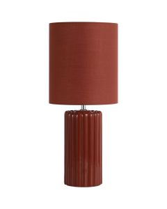 Searchlight Groove EU22353OR oranje tafellamp van keramiek en textiel