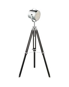 Searchlight Studio EU3013 chromen tripod met zwart houten poten