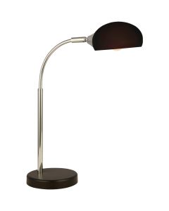 Searchlight Astro EU3086-1BK chromen tafellampje met zwart glas