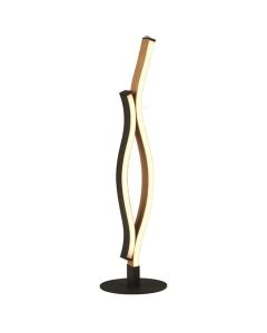 Searchlight Bloom 32101-1BK zwart met houtkleurige tafellamp