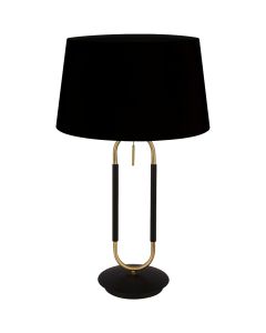 Searchlight Jazz EU41431SB zwart messing vloerlamp met fluwelen kap
