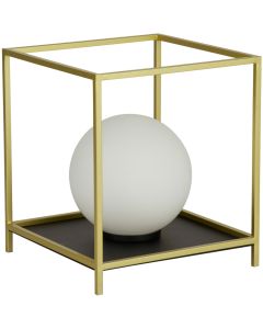 Searchlight Block EU4452GO goudkleurige tafellamp met opaal glas