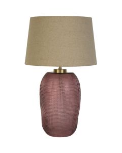 Searchlight Amethyst EU44652PI tafellamp van roze gerecycled glas