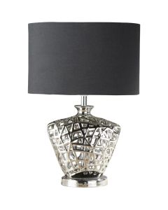 Searchlight Network EU4552CC chromen tafellamp met zwarte kap