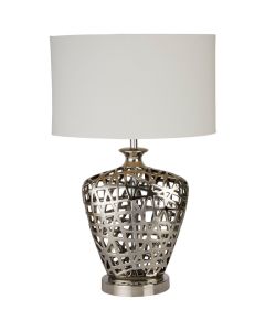 Searchlight Network EU4852CC chromen tafellamp met witte kap