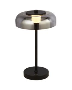 Searchlight Frisbee EU59801-1SM zwarte tafellamp met touchdimmer
