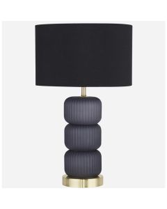 Searchlight Niagra EU60441 mat messing met blauw glas tafellamp