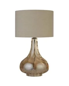 Searchlight Torino EU60982 amber glazen tafellamp