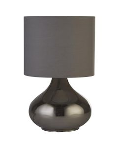 Searchlight Oslo EU60984SM rookglazen tafellamp met grijze kap