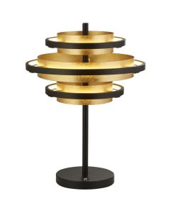 Searchlight Hive EU6357BG zwarte tafellamp met bladgoud