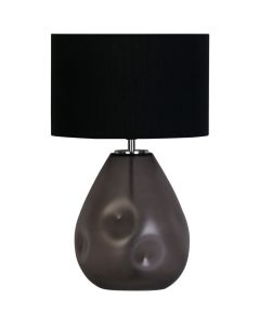 Searchlight Devon EU65420BK zwart gedeukt glazen tafellamp met zwarte kap