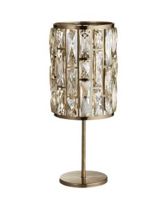 Searchlight Bijou EU6584AB bronzen tafellamp met champagneglas