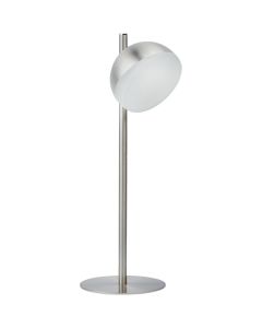 Searchlight Twist EU7451-1SS staal kleurige tafellamp met mat glas