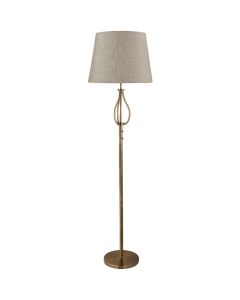 Searchlight Vegas EU7485AB antiek bronzen vloerlamp met jute kap