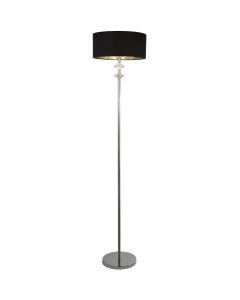 Searchlight Ontario EU7650CC chromen vloerlamp met acryl en zwart kap