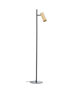 Brilliant Marty G80054/86 zwart met goud kleurige vloerlamp