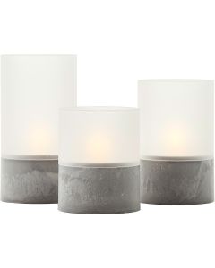 Brilliant Bougie G92635A22 drie betonkleurige theelichten