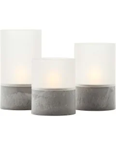 Brilliant Bougie G92635A22 drie betonkleurige theelichten