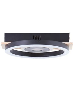 Brilliant Maureen G99926A76 zwart met houten plafondlamp