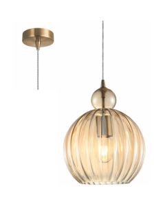 Freelight Gloriana H9825A amber kleurige glazen hanglamp