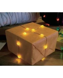 Konstsmide lichtsnoer 20 gele LED sterretjes op batterij 1269-000