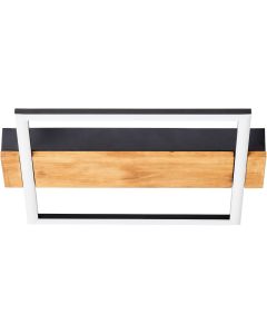 Brilliant Leonos G99745/76 zwarte plafondlamp met hout