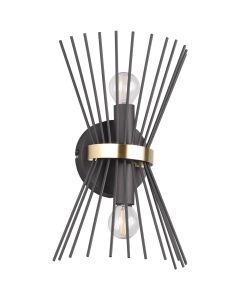 Trio Rod R21532080 zwart met goud kleurige wandlamp