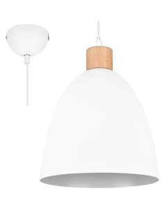 Trio Jagger R30681031 witte hanglamp met hout