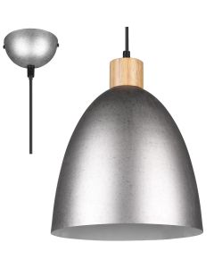 Trio Jagger R30681067 antiek staal kleurige hanglamp met hout