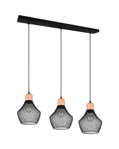 Trio Valeria R31283032 zwarte hanglamp met hout