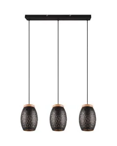 Trio Bidar R31573080 zwart met goud kleurige hanglamp