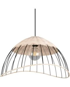 Casalum Sandrine R36211032 zwarte hanglamp met rotan