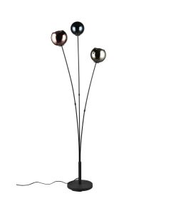 Trio Sheldon R41303017 vloerlamp met blauw groen en koperkleurig glas