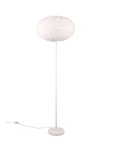 Reality Furry R41581001 witte vloerlamp met kap van pluche