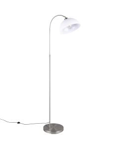 Reality Sierra R41871007 staal kleurige vloerlamp met witte kap