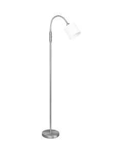 Trio Tommy R46331001 vloerlamp met witte kap van textiel
