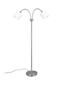 Trio Tommy R46332001 vloerlamp met witte kapjes van textiel